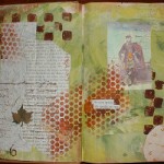 Altered book pages